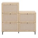 Walker Edison | Rattan 5 Door Shoe Rack Walker Edison | Rattan 5 Door Shoe Rack