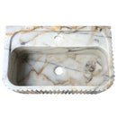 Calacatta Gold Marble Wall-mount Bathroom Vanity Sink Fluted (W)18" (L)36" (H)7" top view Calacatta Gold Marble Wall-mount Bathroom Vanity Sink Fluted (W)18" (L)36" (H)7" top view