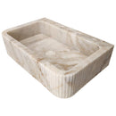 Calacatta Gold Marble Wall-mount Bathroom Vanity Sink Fluted (W)18" (L)30" (H)8" Calacatta Gold Marble Wall-mount Bathroom Vanity Sink Fluted (W)18" (L)30" (H)8"