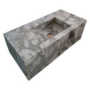 Calacatta Verde Marble Rectangular Wall-mount Bathroom Sink with 10" Backsplash (W)16" (L)34" (H)12" Calacatta Verde Marble Rectangular Wall-mount Bathroom Sink with 10" Backsplash (W)16" (L)34" (H)12"