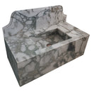 Calacatta Verde Marble Rectangular Wall-mount Bathroom Sink with 10" Backsplash (W)16" (L)34" (H)12" Calacatta Verde Marble Rectangular Wall-mount Bathroom Sink with 10" Backsplash (W)16" (L)34" (H)12"
