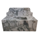 Calacatta Verde Marble Rectangular Wall-mount Bathroom Sink with 10" Backsplash (W)16" (L)34" (H)12" Calacatta Verde Marble Rectangular Wall-mount Bathroom Sink with 10" Backsplash (W)16" (L)34" (H)12"