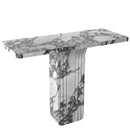 Calacatta Viola Marble Designer Console Polished (W)15" (L)40" (H)32" angle view Calacatta Viola Marble Designer Console Polished (W)15" (L)40" (H)32" angle view