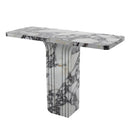 Calacatta Viola Marble Designer Console Polished (W)15" (L)40" (H)32" angle view Calacatta Viola Marble Designer Console Polished (W)15" (L)40" (H)32" angle view