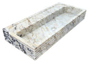 Calacatta Viola Gold Marble Wall-mount Bathroom Sink Horizontal Fluted (W)16" (L)36" (H)5" Calacatta Viola Gold Marble Wall-mount Bathroom Sink Horizontal Fluted (W)16" (L)36" (H)5"