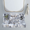 Calacatta Viola Marble Wall-mount Bathroom Sink with 10" Backsplash (W)20" (L)40" (H)6" bathroom view Calacatta Viola Marble Wall-mount Bathroom Sink with 10" Backsplash (W)20" (L)40" (H)6" bathroom view
