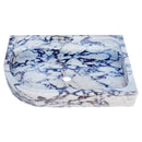 Calacatta Viola Marble Wall-mount Bathroom Rectangular Corner Sink (W)16" (L)24" (H)4" front angle view Calacatta Viola Marble Wall-mount Bathroom Rectangular Corner Sink (W)16" (L)24" (H)4" front angle view