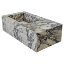 Calacatta Viola Marble Rectangular Wall-mount Bathroom Sink Side Faucet Holes (W)16" (L)32" (H)9" Calacatta Viola Marble Rectangular Wall-mount Bathroom Sink Side Faucet Holes (W)16" (L)32" (H)9"