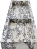 Calacatta Viola Marble Double Bathroom Sink Polished (W)19" (L)53" (H)6" Calacatta Viola Marble Double Bathroom Sink Polished (W)19" (L)53" (H)6"
