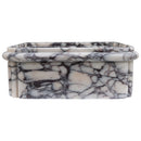 Calacatta Viola Marble Rectangular Ribbed Bathroom Sink (W)16" (L)16" (H)6" Calacatta Viola Marble Rectangular Ribbed Bathroom Sink (W)16" (L)16" (H)6"