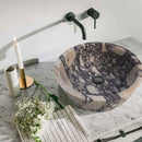 Calacatta Viola Marble Tapered Above Vanity Bathroom Sink Honed/Matte (D)16" (H)6" Calacatta Viola Marble Tapered Above Vanity Bathroom Sink Honed/Matte (D)16" (H)6"