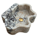Calacatta Viola Marble Wall-mount Bathroom Sink Wavy Edges (W)16" (L)21" (H)6" Calacatta Viola Marble Wall-mount Bathroom Sink Wavy Edges (W)16" (L)21" (H)6"