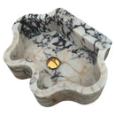 Calacatta Viola Marble Wall-mount Bathroom Sink Wavy Edges (W)16" (L)21" (H)6" Calacatta Viola Marble Wall-mount Bathroom Sink Wavy Edges (W)16" (L)21" (H)6"