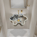 Calacatta Viola Marble Wall-mount Bathroom Sink Wavy Edges (W)16" (L)21" (H)6" Calacatta Viola Marble Wall-mount Bathroom Sink Wavy Edges (W)16" (L)21" (H)6"