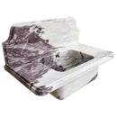 Calacatta Viola Marble Wall-mount Bathroom Sink with 10" Backsplash (W)16" (L)30" (H)8" Calacatta Viola Marble Wall-mount Bathroom Sink with 10" Backsplash (W)16" (L)30" (H)8"