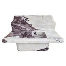 Calacatta Viola Marble Wall-mount Bathroom Sink with 10" Backsplash (W)16" (L)30" (H)8" Calacatta Viola Marble Wall-mount Bathroom Sink with 10" Backsplash (W)16" (L)30" (H)8"