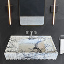 Calacatta Viola Marble Wall-mount Bathroom Vanity Sink U form Fluted (W)18" (L)28" (H)6" Calacatta Viola Marble Wall-mount Bathroom Vanity Sink U form Fluted (W)18" (L)28" (H)6"