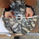 Calacatta Viola Marble Natural Stone Round Above Vanity Bathroom Sink Polished (D)15.5" (H)4.5" Calacatta Viola Marble Natural Stone Round Above Vanity Bathroom Sink Polished (D)15.5" (H)4.5"