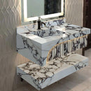 Calacatta Viola Marble Wall-mount Bathroom Sink Hidden Drain Set of 2 Calacatta Viola Marble Wall-mount Bathroom Sink Hidden Drain Set of 2