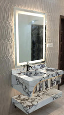 Calacatta Viola Marble Wall-mount Bathroom Sink Hidden Drain Set of 2 Calacatta Viola Marble Wall-mount Bathroom Sink Hidden Drain Set of 2