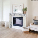 Afyon White Marble Art Deco Fireplace Mantel Polished (W)8" (L)60" (H)47" Afyon White Marble Art Deco Fireplace Mantel Polished (W)8" (L)60" (H)47"