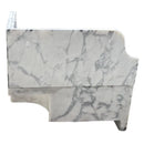 Calacatta Viola Marble Wall-mount Bathroom Corner Sink Fluted with 8" Backsplash (W)16" (L)16" (H)8" back view Calacatta Viola Marble Wall-mount Bathroom Corner Sink Fluted with 8" Backsplash (W)16" (L)16" (H)8" back view