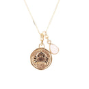 Cancer - Zodiac Pink Opal Golden Charm Necklace Cancer - Zodiac Pink Opal Golden Charm Necklace
