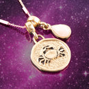 Cancer - Zodiac Pink Opal Golden Charm Necklace Cancer - Zodiac Pink Opal Golden Charm Necklace