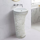 Carrara White Marble Designer Pedestal Stand-Alone Sink (W)16" (L)16" (H)36 Carrara White Marble Designer Pedestal Stand-Alone Sink (W)16" (L)16" (H)36