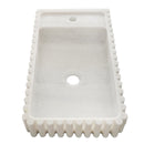 Carrara White Marble Wall-mount Bathroom Vanity Sink Fluted/Reeded (W)12" (L)20" (H)4" side view Carrara White Marble Wall-mount Bathroom Vanity Sink Fluted/Reeded (W)12" (L)20" (H)4" side view