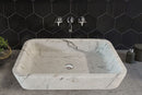 Carrara White Marble Above Vanity Bathroom Sink (W)16" (L)24" (H)5" Carrara White Marble Above Vanity Bathroom Sink (W)16" (L)24" (H)5"