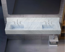 Carrara White Marble Bathroom Double Sink Fluted on Front (W)21" (L)72" (H)8" Carrara White Marble Bathroom Double Sink Fluted on Front (W)21" (L)72" (H)8"
