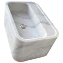 Carrara White Marble Rectangular Wall-mount Bathroom Sink (W)16" (L)24" (H)12" Carrara White Marble Rectangular Wall-mount Bathroom Sink (W)16" (L)24" (H)12"