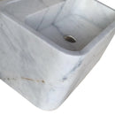 Carrara White Marble Rectangular Wall-mount Bathroom Sink (W)16" (L)24" (H)12" Carrara White Marble Rectangular Wall-mount Bathroom Sink (W)16" (L)24" (H)12"