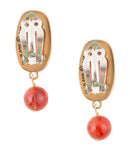Catalina Orange Sponge Coral Golden Clip-On Earrings Catalina Orange Sponge Coral Golden Clip-On Earrings