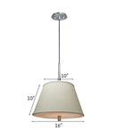 16"W Satin Nickel Pendant Light with Empire Textured Oatmeal Slotted Pendant Shade and Diffuser 16"W Satin Nickel Pendant Light with Empire Textured Oatmeal Slotted Pendant Shade and Diffuser