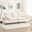 " 88.5 Modern Sailboat Sofa Dutch Velvet 3-Seater Sofa with Two Pillows for Small Spaces in Living Rooms, Apartments " 88.5 Modern Sailboat Sofa Dutch Velvet 3-Seater Sofa with Two Pillows for Small Spaces in Living Rooms, Apartments