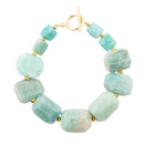 Chunky Green Amazonite Golden Toggle Bracelet Chunky Green Amazonite Golden Toggle Bracelet
