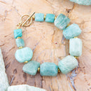 Chunky Green Amazonite Golden Toggle Bracelet Chunky Green Amazonite Golden Toggle Bracelet