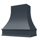 Navy Blue Wood Range Hood With Curved Front and Decorative Trim - 30" 36" 42" 48" 54" and 60" Widths Available Navy Blue Wood Range Hood With Curved Front and Decorative Trim - 30" 36" 42" 48" 54" and 60" Widths Available