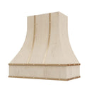 Unfinished Range Hood With Curved Front, Brass Strapping and Buttons - 30", 36", 42", 48", 54" and 60" Widths Available Unfinished Range Hood With Curved Front, Brass Strapping and Buttons - 30", 36", 42", 48", 54" and 60" Widths Available
