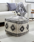 Cowanesque Beige Diamond-Patterned Square Pouf Cowanesque Beige Diamond-Patterned Square Pouf