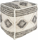 Cowanesque Beige Diamond-Patterned Square Pouf Cowanesque Beige Diamond-Patterned Square Pouf