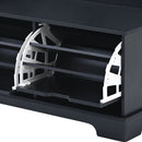 All in One Hall Tree with 3 Top Shelves and 2 Flip Shoe Storage Drawers, Wood Hallway Organizer with Storage Bench and Metal Hanging Hooks, Black All in One Hall Tree with 3 Top Shelves and 2 Flip Shoe Storage Drawers, Wood Hallway Organizer with Storage Bench and Metal Hanging Hooks, Black