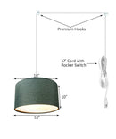 18"W 2 Light Swag Plug-In Pendant  Granite Gray with Diffuser White Cord 18"W 2 Light Swag Plug-In Pendant  Granite Gray with Diffuser White Cord