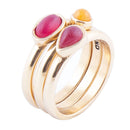 Dainty Stackable Red and Yellow Agate Golden Ring Set Dainty Stackable Red and Yellow Agate Golden Ring Set
