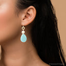 Dani Blue Turquoise Magnesite Flower Golden Drop Earrings Dani Blue Turquoise Magnesite Flower Golden Drop Earrings