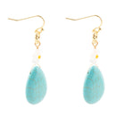 Dani Blue Turquoise Magnesite Flower Golden Drop Earrings Dani Blue Turquoise Magnesite Flower Golden Drop Earrings