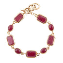 Delicately Red Onyx and Golden Toggle Bracelet Delicately Red Onyx and Golden Toggle Bracelet