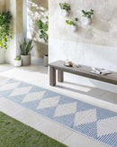 Stephan Blue & Cream Outdoor Rug Stephan Blue & Cream Outdoor Rug
